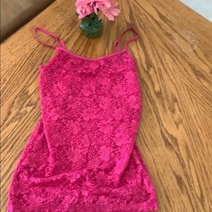 Lacey pink tank top and hot pink